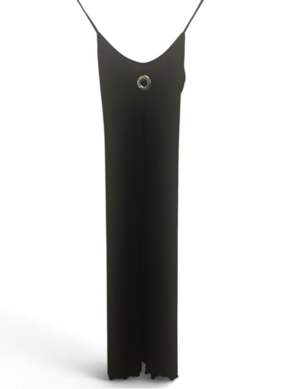Belimage Black O-Ring Cutout Maxi
Dress with High Front Slit  Size S